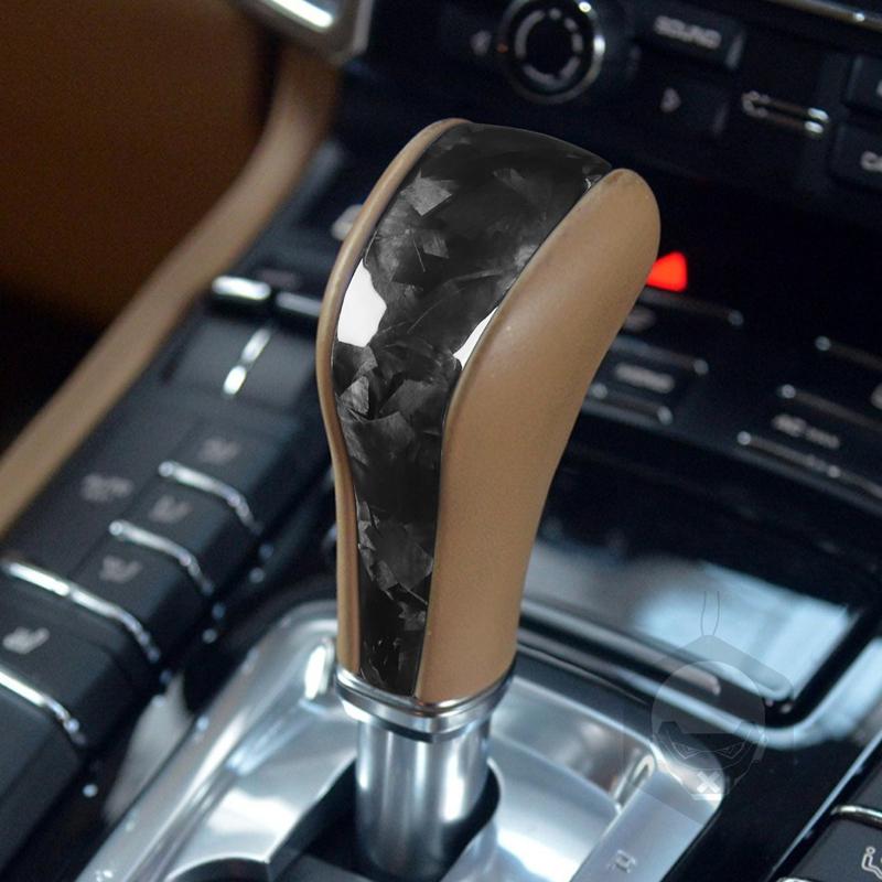 For Porsche Cayenne 958 92A 2011-2017 Real Dry Carbon Fiber Gear Shift Knob Panel Cover Decoration Car Accessories Modification