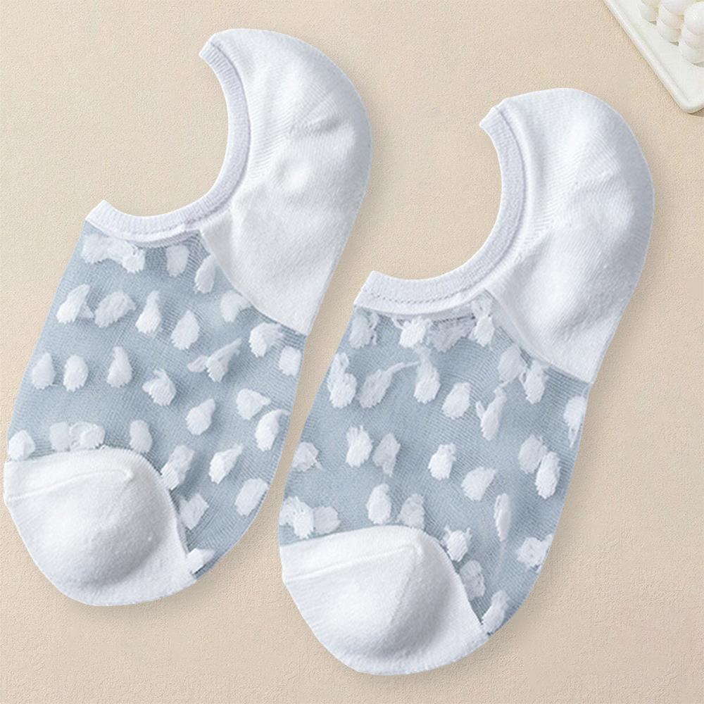 5 Pairs Women Polka Dot Patterned Socks Fashionable Versatile Trendy Creative Socks Comfortable Breathable Casual Short Socks