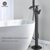 Matte Black Floor Standing Bathtub Faucet Bathroom Shower Set Standing Bathtub Tap With Hand Shower Hot And Cold Mixer