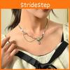 Trendy Women's Titanium Steel Necklace Featuring Moonstone And Artistic Branch Links