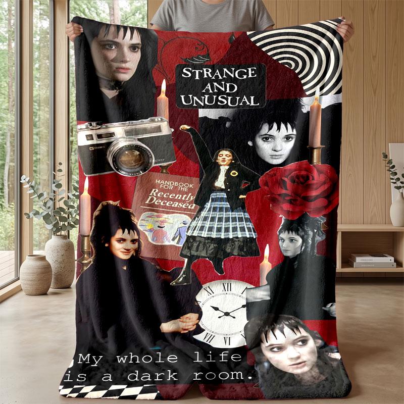 Soft Flannel Blanket Lightweight Cozy Bedroom Living Room CoverBeetlejuice Lydia Deetz