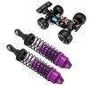2Pcs Front Rear Shock Absorbers Aluminum Alloy Shock Absorber for JLB 1/10 Car Truck SeriesPurple
