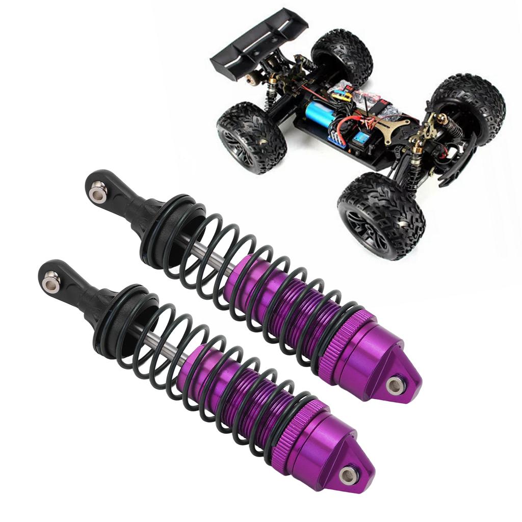 2Pcs Front Rear Shock Absorbers Aluminum Alloy Shock Absorber for JLB 1/10 Car Truck SeriesPurple