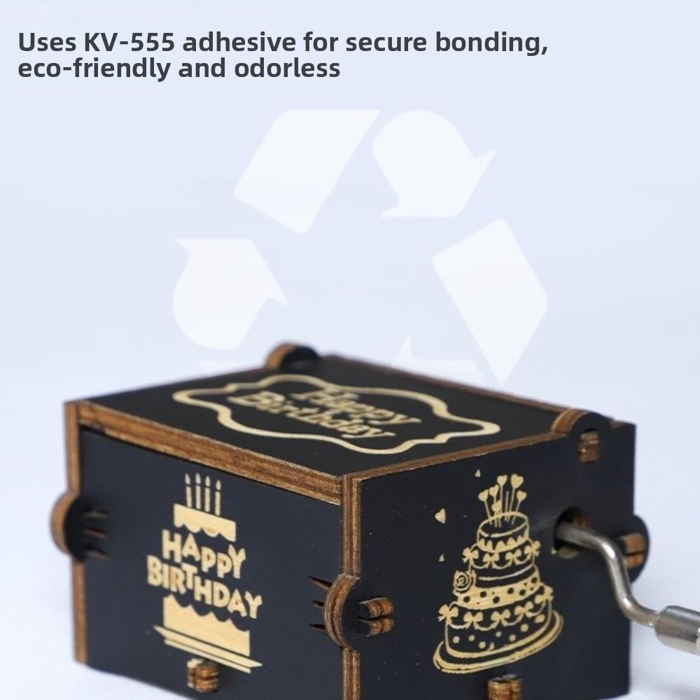 Retro Birthday Music Box Laser Engraving Hand Crank Music Box Wooden Music Box Birthday Gifts