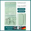 Набор из 16 инструментов для ногтей, педикюрный нож Matcha Green, ножницы для ногтей, щипчики для ушей