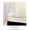 2025 Autumn Korean Simple Casual Striped Patchwork Loose Plus Size Round Neck Apricot Sweatshirt
