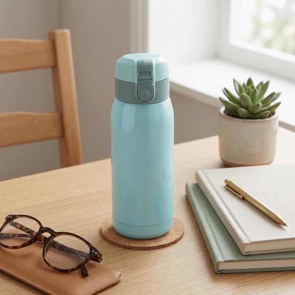 Rustless Steel Vacuum Insulated Cup One Touch Flip Lid Tumbler Insulated Mug Daily Commuting