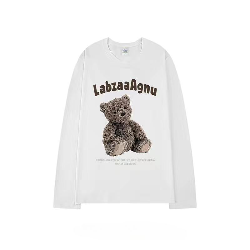 Vintage Bear Print Lazy Tshirt Women's T-shirts Tops Japanese Kawaii Ladies Ulzzang Female Korean Harajuku Clothes For Women