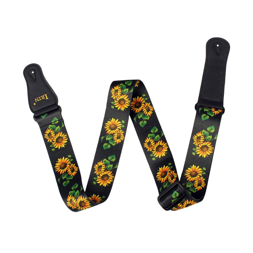 Ремень Irin Полиэстер Гитарный Регулируемый Пояс Кожаные Концы из ПУ Для Акустической Народной Классической Электрической