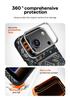 Чехол для iPhone 17 Pro Max с волокнистой текстурой, с водной наклейкой и магнитным держателем для карт, Совместим с Apple 16 Mirror Frame