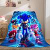 Sonic Classic Cartoon All-Season Versatile Travel Blanket Compact Suitable for Office Nap & Outdoor Camping LXRa43