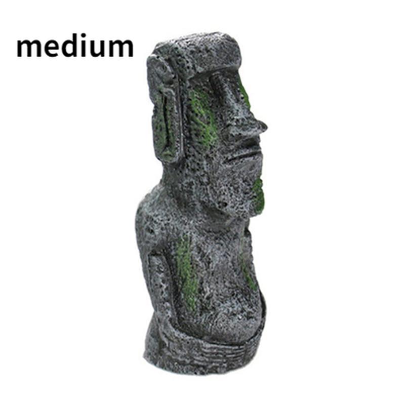Каменная статуя острова Пасхи, орнамент из смолы, украшение для аквариума, искусственный камень, декор для аквариума