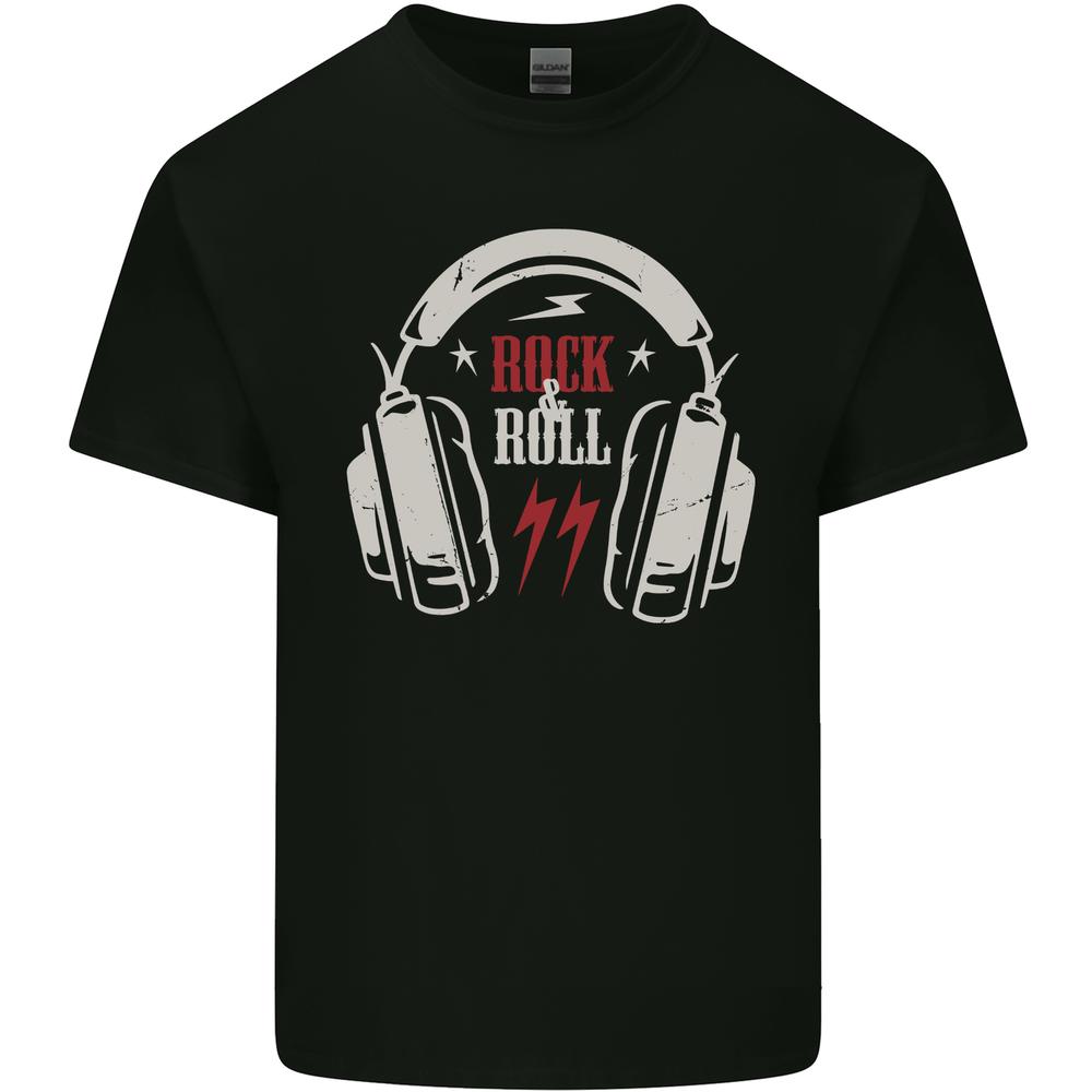Rock n Roll Headphones Music Unisexs Cotton TShirt Tee Top