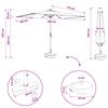Garden Umbrella with LED Lights and Base 200 x 300 cm