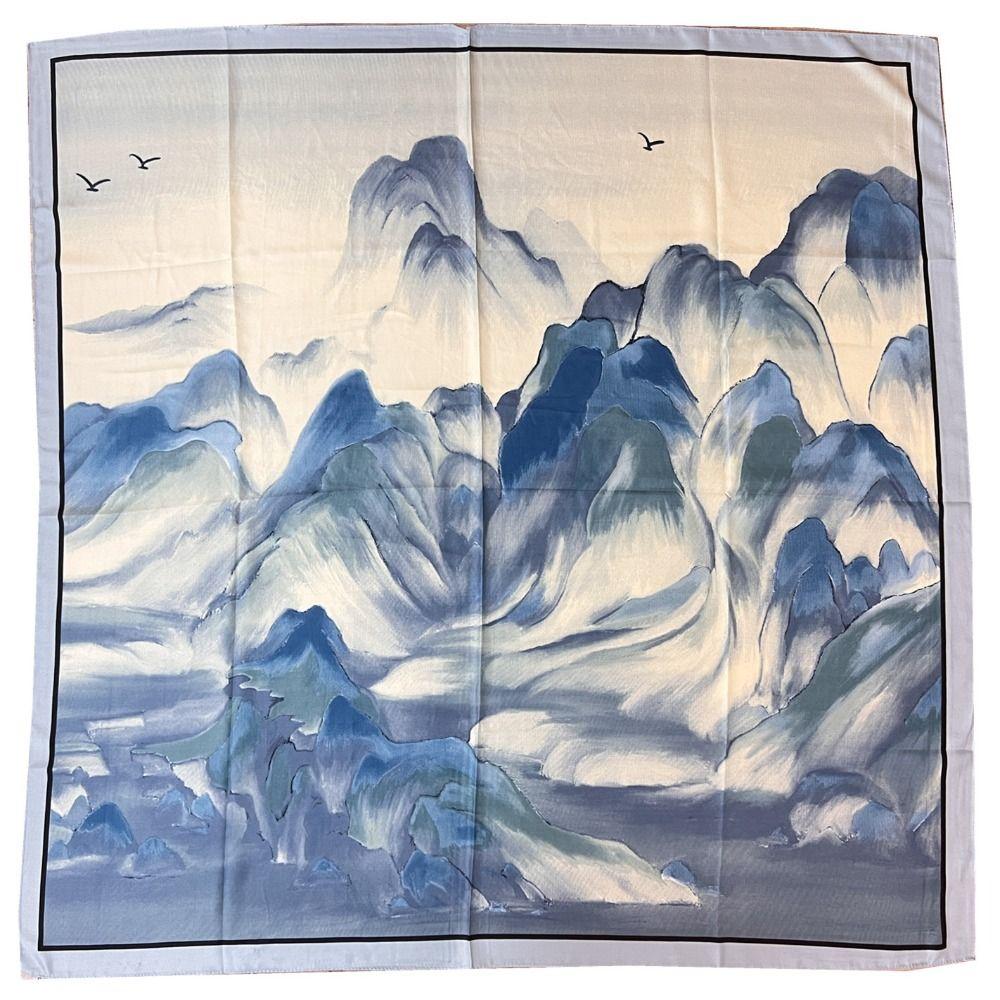 Sunscreen Shawl Large Square Headscarf 110cm Head Neck Scarf Elegant Women Silk Scarf For Women
