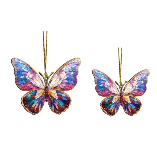 Акриловая красочная бабочка подвесное украшение двухстороннее внутреннее наружное рождественская елка настенное окно