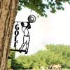 1pc Golf On Branch Steel Silhouette Metal Wall Art for Home, Yard, & Patio, Outdoor Statue Stake, Perfect Christmas Decoration