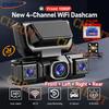 Dash Cam 4 Lens WiFi 24H Parking Monitor HD 1080P 360° Car Camera Video Recorder Anti-theft Black Box Rear View Camera Free OBD2