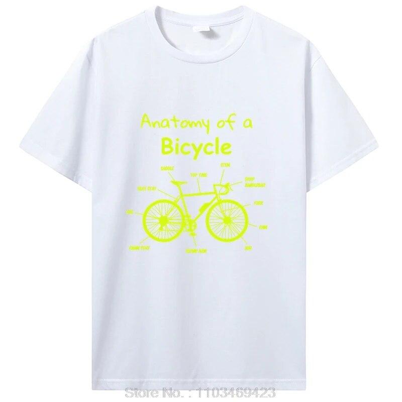 Анатомия велосипеда, велосипедная цепь, велосипедные футболки для катания на горных велосипедах, уличная одежда с графическим рисунком, подарки на день рождения, хлопковая футболка