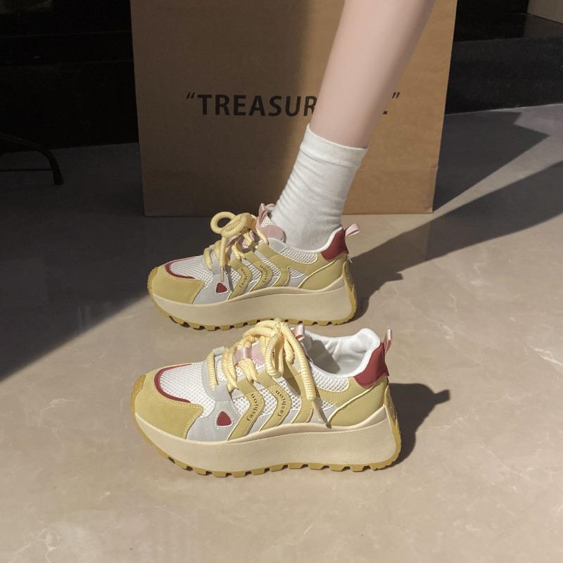 Весенне-летние новые модные серебристые кроссовки на платформе в стиле dad shoes, женские сетчатые дышащие и легкие повседневные спортивные кроссовки