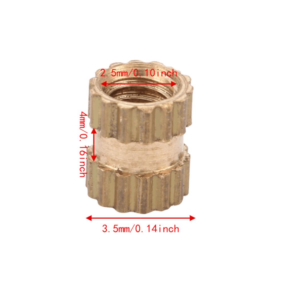 100pcs Precision Threaded Inserts Female Thread Knurled Nuts For Plastic Materials
