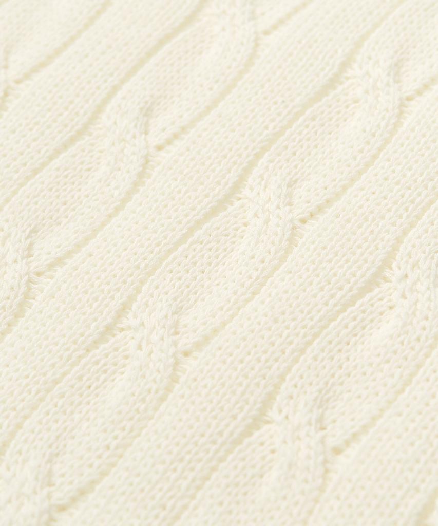 TOFFEE Classic Cable Round Neck Half Knit (Ivory)