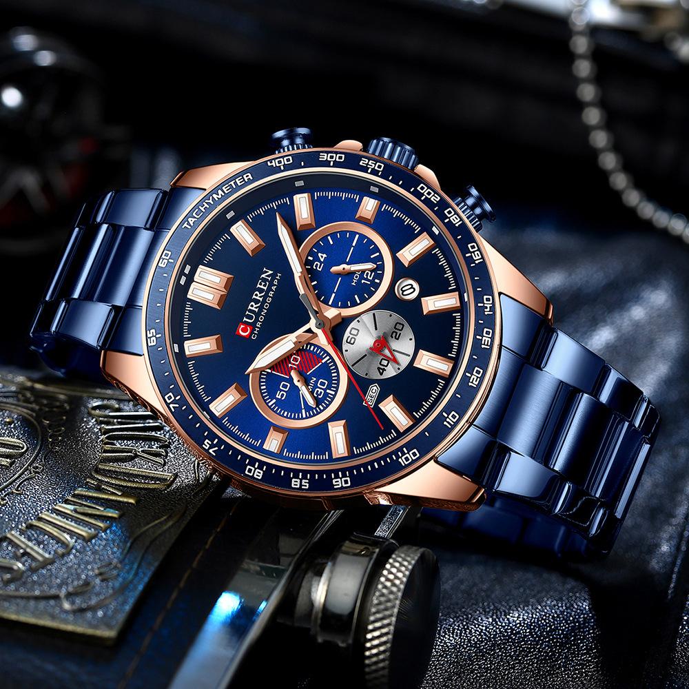 CURREN 8418 Luxury Men Quartz Wrist Watches Custom Men's Stainless Steel Band Strap Wristwatches for Man