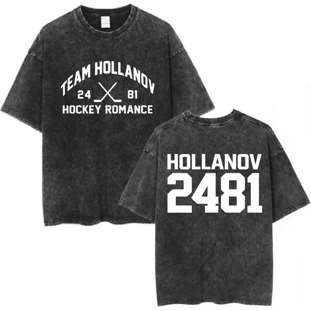 Vintage Washed Heated Rivalry Shane Hollander Ilya Rozanov Hollanov Tshirt Men Clothing Fashion Short Sleeves T Shirt Top