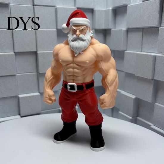 Реквизит для атмосферы рождественской вечеринки, 3D-печатная фигурка Санта-Клауса-атлета, Мускулистая статуэтка, Забавная мускулистая статуэтка, Креативная спортивная фигурка, Настольное украшение