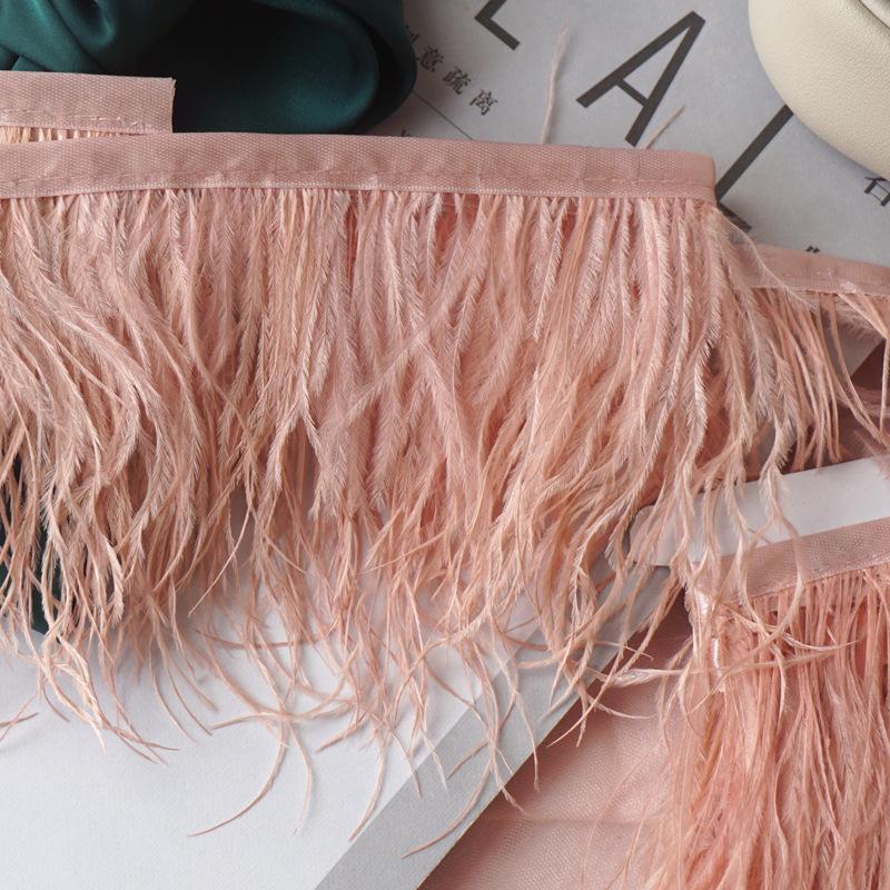 Цвет Страусиное Перо Ткань Кромка 9-11См Платье Модная Декорация Перьевая Ткань С Бахромой Аксессуары Для Одежды