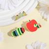 Apple Borer Enamel Pins Custom Caterpillar Turns Into Butterfly Brooches Lapel Badges Clothes Funny Jewelry Gift for Friends