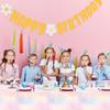 Non Woven Daisy Banner Birthday Party Decoration Hanging Flag Durable Happy Birthday Banner