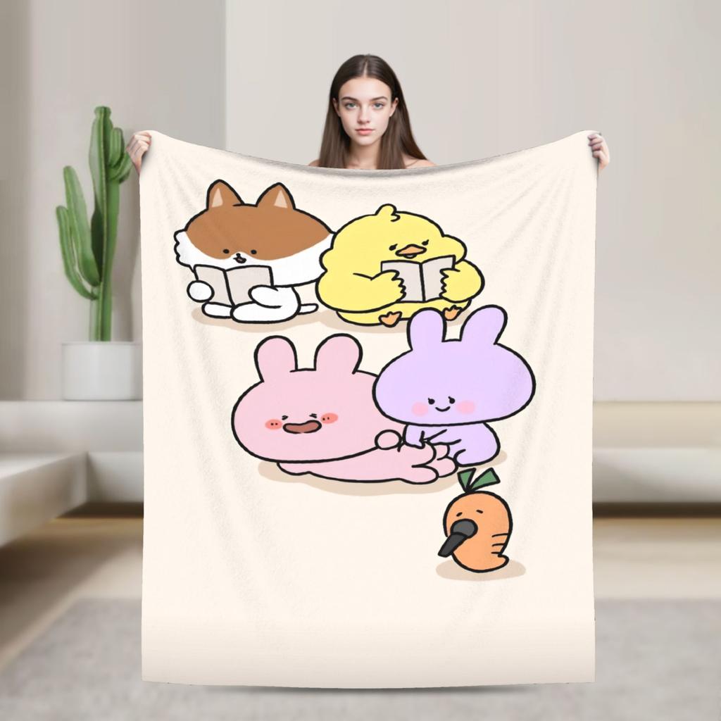Warm Soft BlanketGirls Boys Camping A-Asamimichaan Throw Blanket Flannel Bedspread For Home Decor Fluffy Sofa Bed Cover