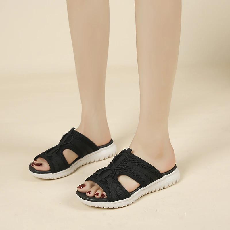 Модная распродажа женской обуви 2024 года, летние дышащие сетчатые повседневные женские тапочки, легкие удобные женские спортивные сандалии для отдыха на открытом воздухе