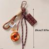 Yogodlns Alkali Water Bread Bagel Bag Pendant Cute Chocolate Woven Rope Pendant Bags Accessories