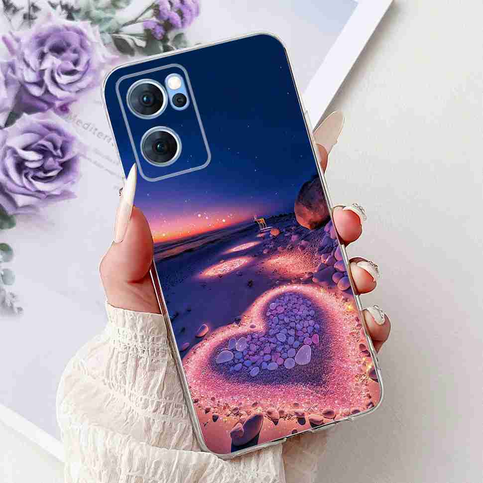 Чехол для Oppo Reno7 5G Милый Кот Цветок Расписная Крышка Мягкие Fundas Чехол для Телефона Для Oppo Find X5 FindX5 Lite Reno 7 5G Задняя Крышка