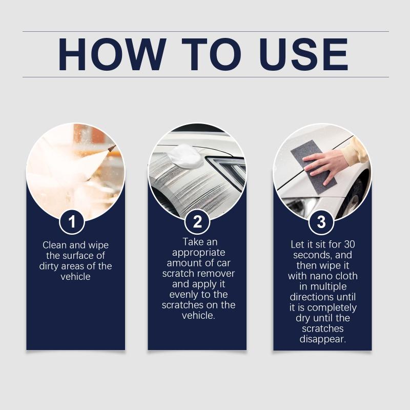 Универсальный ремонт царапин на автомобильной краске, полировка и уход, аксессуары, набор для удаления царапин с салфеткой Nano Flash, не вызывает коррозии