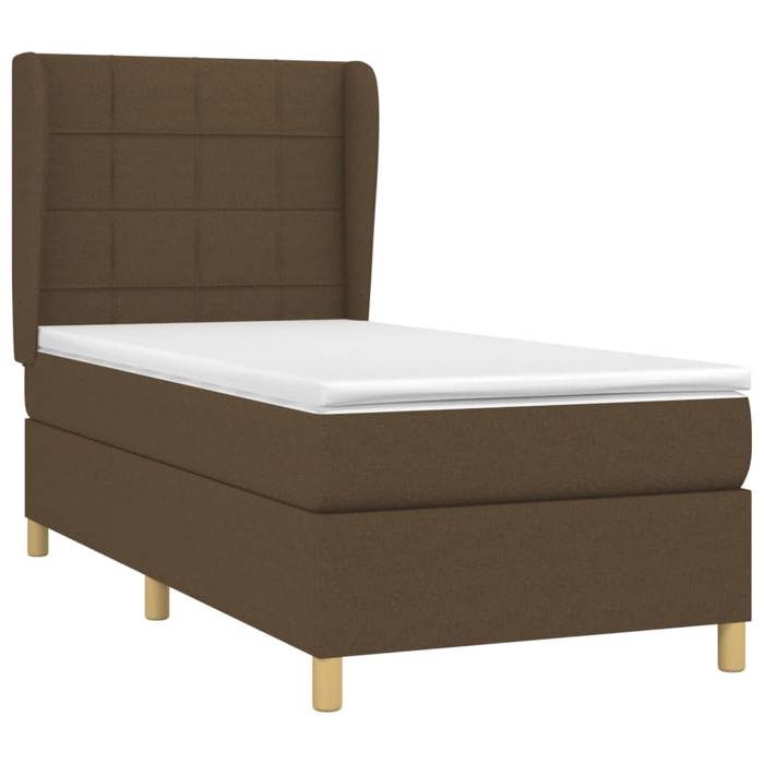 Maison Exclusive - Sommier à lattes de lit avec matelas Marron foncé 100x200 cm