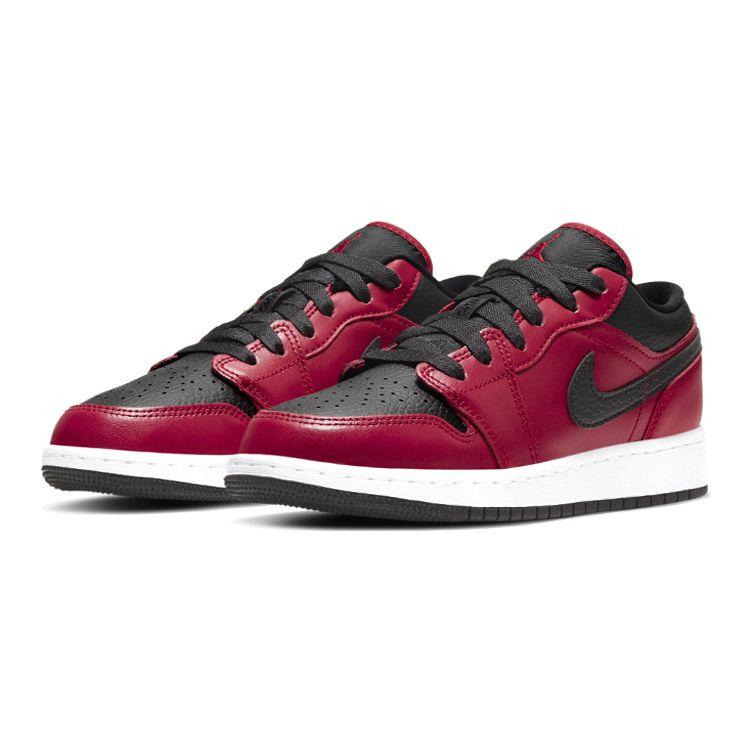 Детские кроссовки Air Jordan 1 Low GS Reverse Bred Gym-Red White Black 553560-605