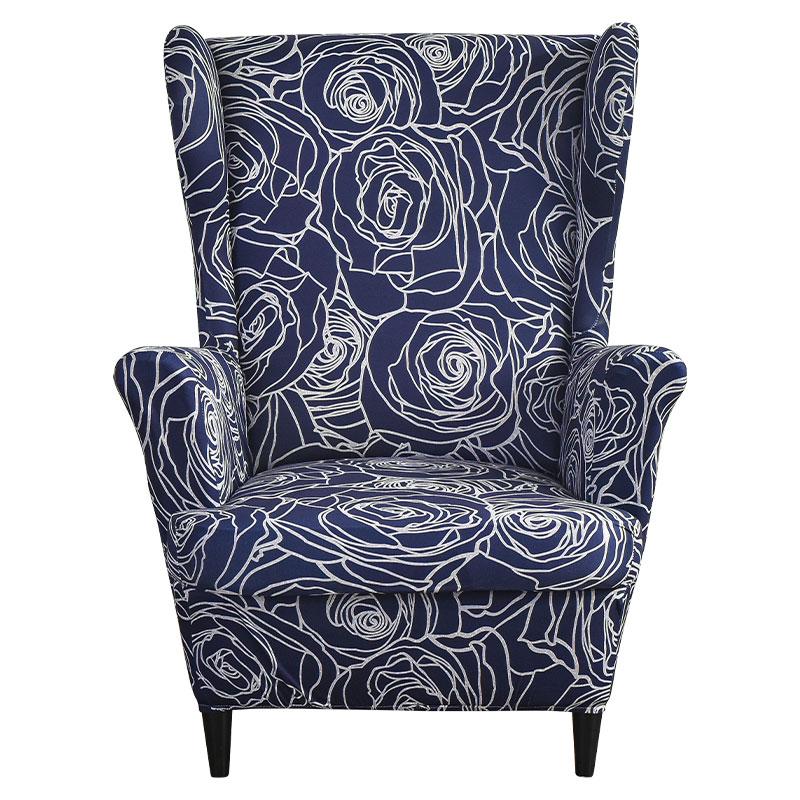 Чехол на спинку стула с наклонной подлокотником и принтом, эластичный чехол на кресло, крыло, спинка дивана, растягивающийся протектор, домашний декор