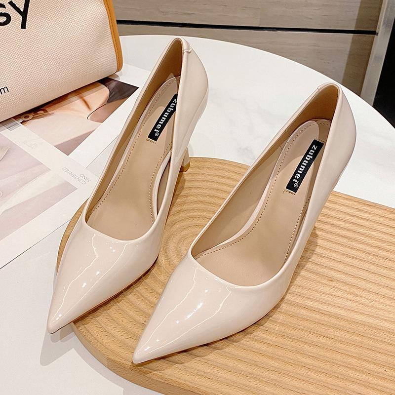 8-Sexy Stiletto High Heels Women's Pointed Patent Leather Super High Heels Women's Shoes Fashion