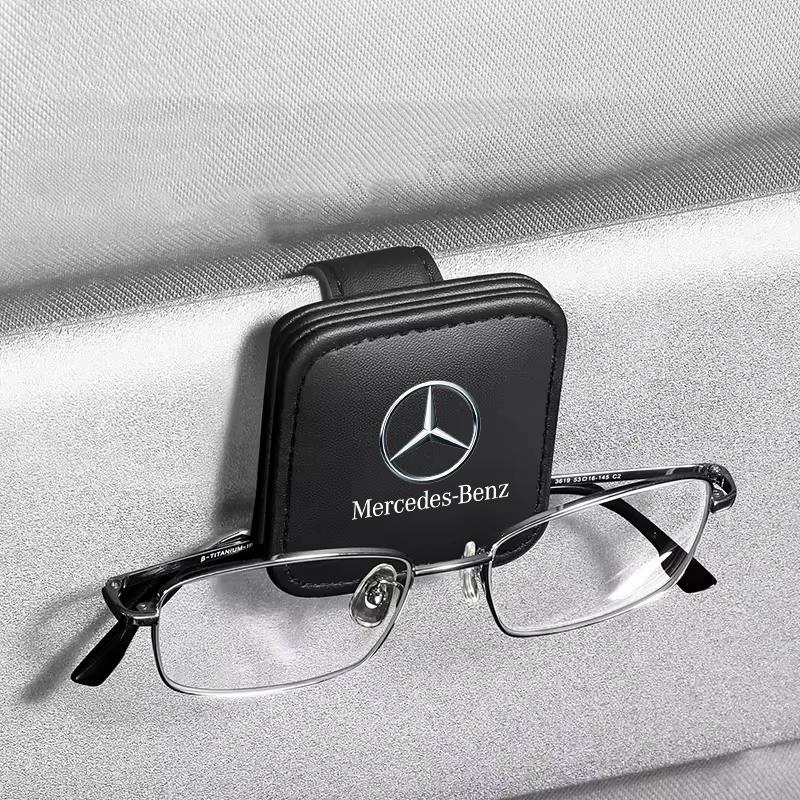 CQZ1 Car Sunglasses Holder Sun Visor Portable Card Clip For Mercedes benz E GLK CLS A W204 W213 W221 ML ABR Apple Tree Accessories