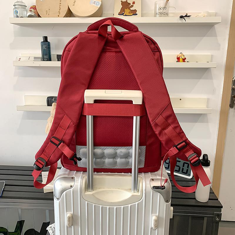 Junior High School Student Schoolbag Women's Large Capacity Lackup Air Cushion Backpack Men's Spine Protection Backpack