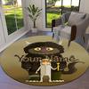 Monster Adventure Custom Name Round Area Rug Carpet Rug For Living Room Bedroom Sofa Playroom Decor Nonslip Floor Mat