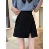 Женская мини-юбка bodycon с высокой талией, расклешенная, с разрезом, повседневная, осенняя, юбка-карандаш, короткая