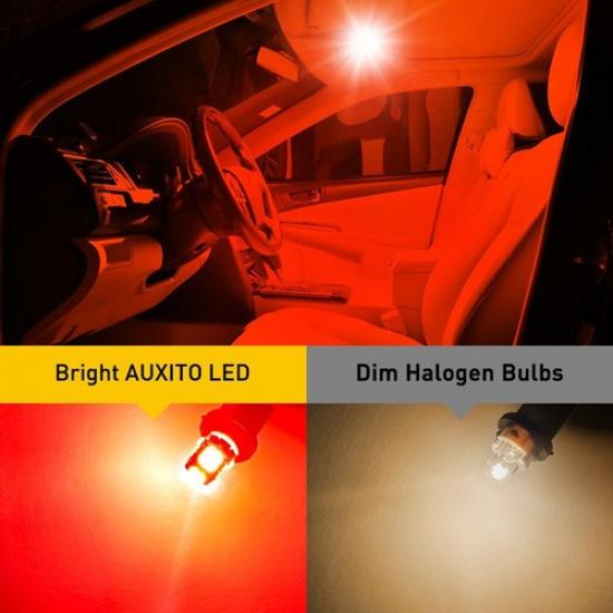 AUXITO 10X Ultra Red T10 W5W Interior Package LED Light bulbs 194 168 14E