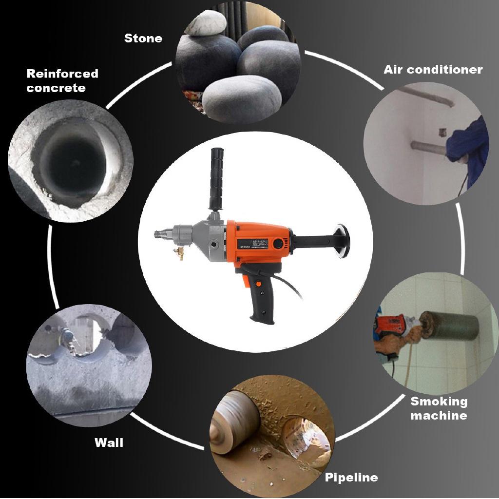 220V 1900W Drill Diamond Core Drill Wet Handheld Concrete Core Drilling Machine + Water Pump Accessories Drill Machine