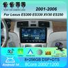Car Radio Android 14 Carplay Auto For Lexus ES300 ES330 XV30 ES250 2001-2006 2Din DVD Multimedia Video Player Carplay GPS Stereo