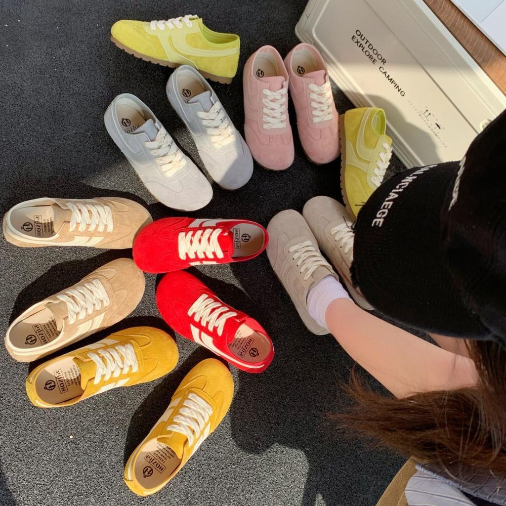 Красные немецкие тренировочные туфли женские новая весна женские туфли на плоской подошве ретро повседневные кеды спортивные туфли Форреста Гампа