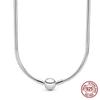 Original 925 Sterling Silver Moments Snake Chain Necklace for Womens Birthday Party Wedding Fashion Jewelry